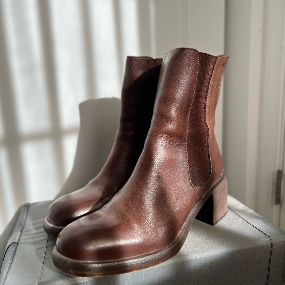 Free People Chestnut Leather Ankle Boots